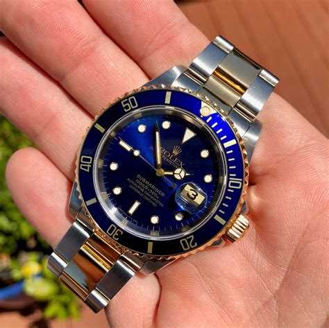 rolex mariners blue and gold|Rolex submariner blue two tone.